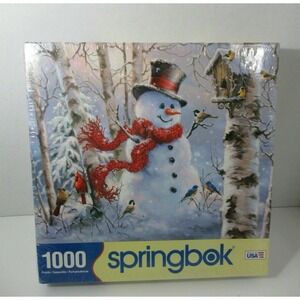 NEW Springbok Winter Friends 1000 Piece Jigsaw Puzzle Snowman Birds Made in USA
